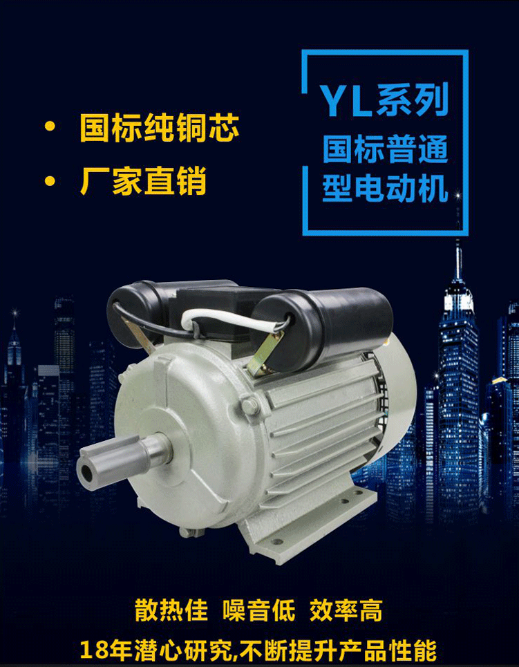 厂家直销YL系列国标纯铜芯单相电动机