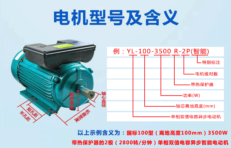 YL-100-3500R-2P（智能电机）型号的含义