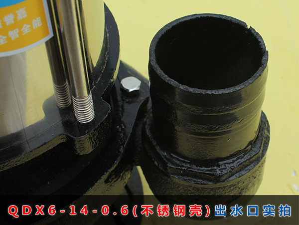 QDX6-14-0.6（不锈钢壳）出水口实拍