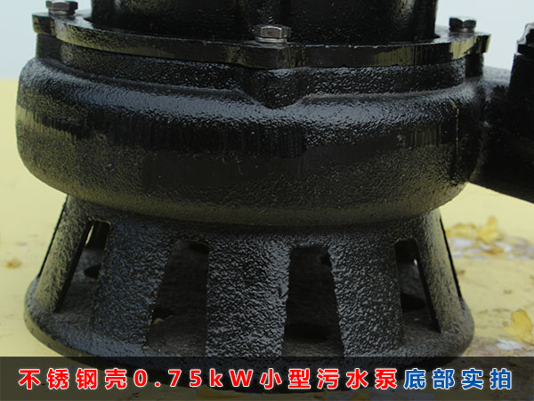 WQD8-12-0.75不锈钢壳小型污水泵（750W小型污水泵）底部实拍