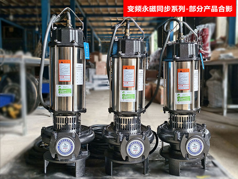 变频永磁同步切割泵系列部分产品合影