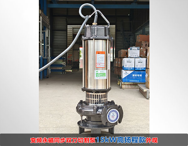 变频永磁同步双刀切割泵15kW(DN50)高扬程款外观