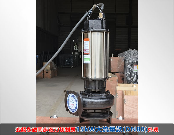 变频永磁同步双刀切割泵15kW(DN80)大流量款外观