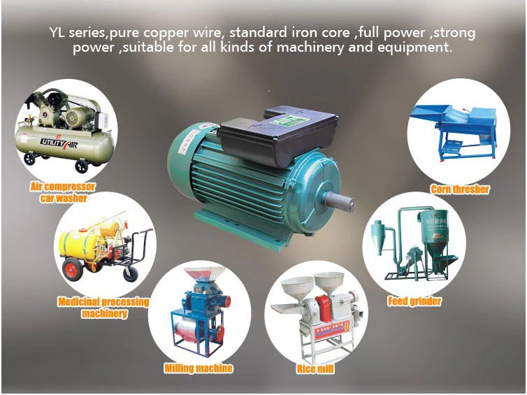 【1800W(2.5HP) 2-pole energy-saving motor of YL90 series】  Can be used in many mechanical equipment